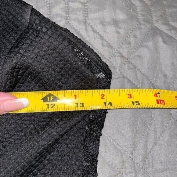 Altar'd State Black Textured Fit & Flare Halter Lace Back Skater Dress Small - Picture 10 of 11